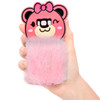 Fluffy Hairy Bear Face Mobile Back Covers For Samsung Galaxy - Pink at Hiffey .pk