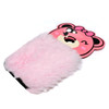 Fluffy Hairy Bear Face Mobile Back Covers For Oppo - Pink - Hiffey