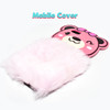 Fluffy Hairy Bear Face Mobile Back Covers For Oppo - Pink - Hiffey