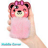 Fluffy Hairy Bear Face Mobile Back Covers For Oppo - Pink - Hiffey