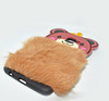 Fluffy Hairy Pizza Hat Bear Face Mobile Back Covers For Samsung Galaxy - Brown - Hiffey