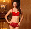 Fully Floral Lacey Padded Wired Bra and Panty Set - Red at Hiffey .pk