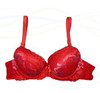 Elegant Red Sheer Bralette Padded Wired Bra and Panty Set available online at Hiffey.