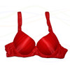 Shadow Stripe Wired Padded Bra and Panty Set - Red - Hiffey