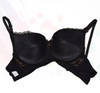 Sheer Bralette Padded Wired Bra and Panty Set - Black - Hiffey