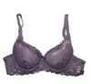 Fully Floral Lacey Padded Wired Bra and Panty Set - Purple - Hiffey