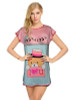 Teddy Wearing Hat Printed Long Night T-Shirt For Women - Multicolor at Hiffey .pk