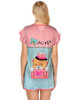 Teddy Wearing Hat Printed Long Night T-Shirt For Women - Multicolor - Hiffey