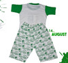 Independence Day Celebration Shirt & Short For Boys - Green & White - Hiffey
