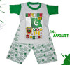 Independence Day Celebration Shirt & Short For Boys - Green & White - Hiffey
