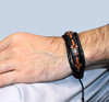 Gleader Hiphop Style Black & Brown Artificial Leather Bracelet Wristwear at Hiffey .pk