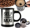 Self Stirring Automatic Tea and Coffee Mug 350ml - Silver - Hiffey