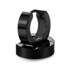 Hoop Huggie Gothic Plastic Steel Small Earrings For Men - Black