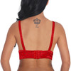 Mix Polka & Angles Printed Stretchable Soft Non Padded Bra - Red - Hiffey