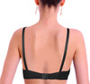 Smooth Stretchable Stripe Cotton Lace Non Padded Bra - Black