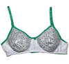 Wire Free Seamless Floral Non Padded Floral Bra - Green - Hiffey