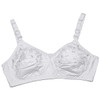 Floral Soft Cotton Light Weight Non Padded Bra - White - Hiffey