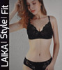 High Quality Laika Intimate Non Padded Full Cup Lace Bra & Pantie Set - Black at Hiffey .pk