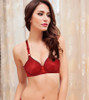 Stylish Lace with Middle Flower Padded Bra for Ladies - Hiffey