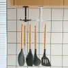 Kitchen Spoon And Utensil Adhesive Hanger 6 Hooks , Adjustable And Rotatable - Hiffey