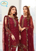 Chiffon Red Heavy Embroidered with Stone work Unstitched Suit at Hiffey .pk