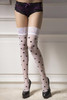 comfortable white stockings with polka dots for casual wear