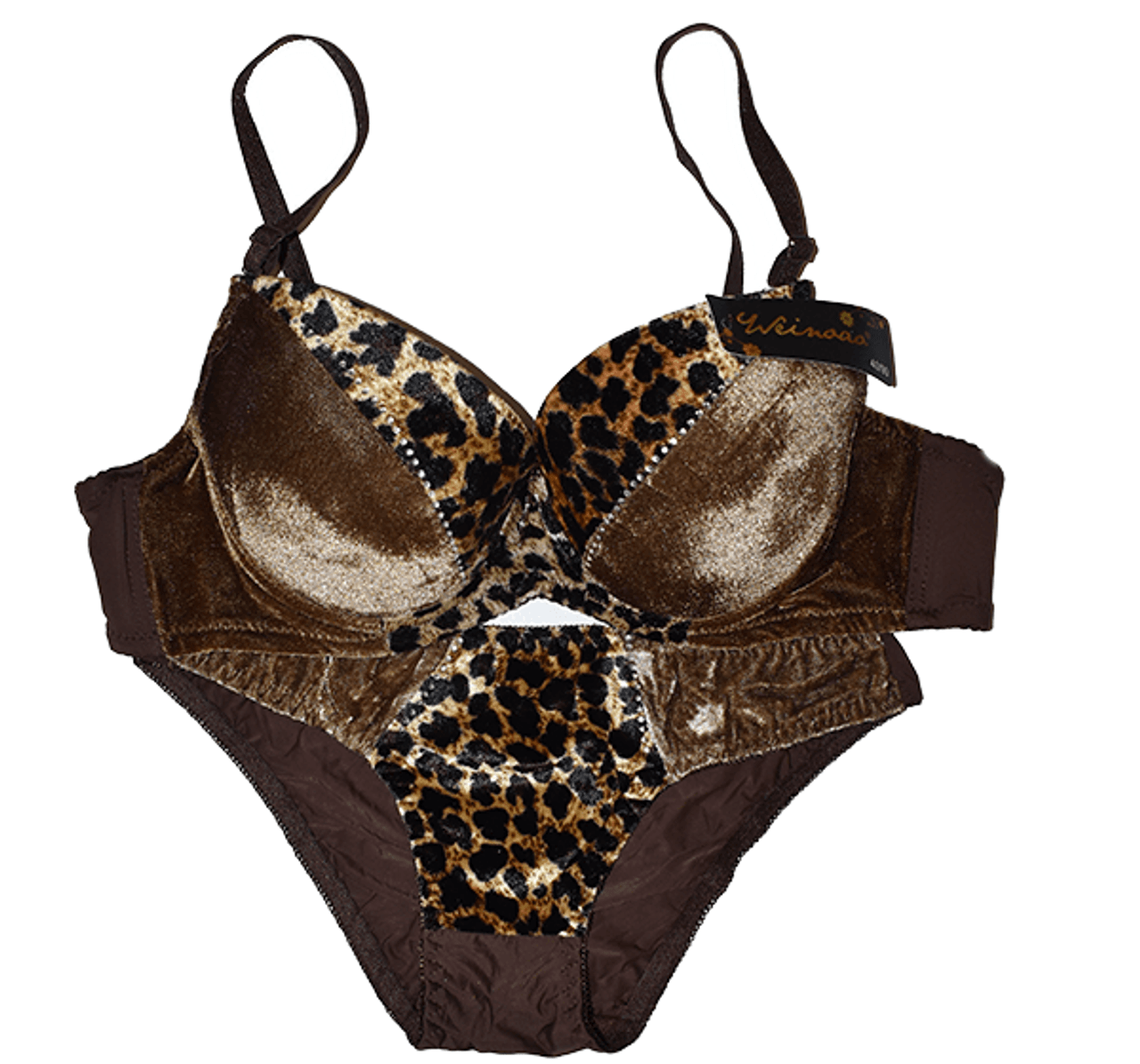 Buy Online Winter Velvet Padded Rhinestones Push Up Bra Panty Set for  Women-1650303853 at