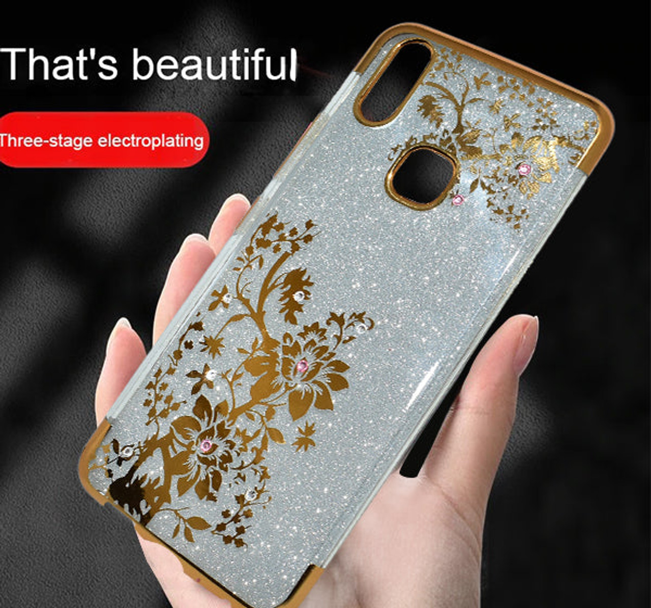 YESPURE Fancy Mirror Fur Ball Cover For Iphone 6/6S Metal Pearl