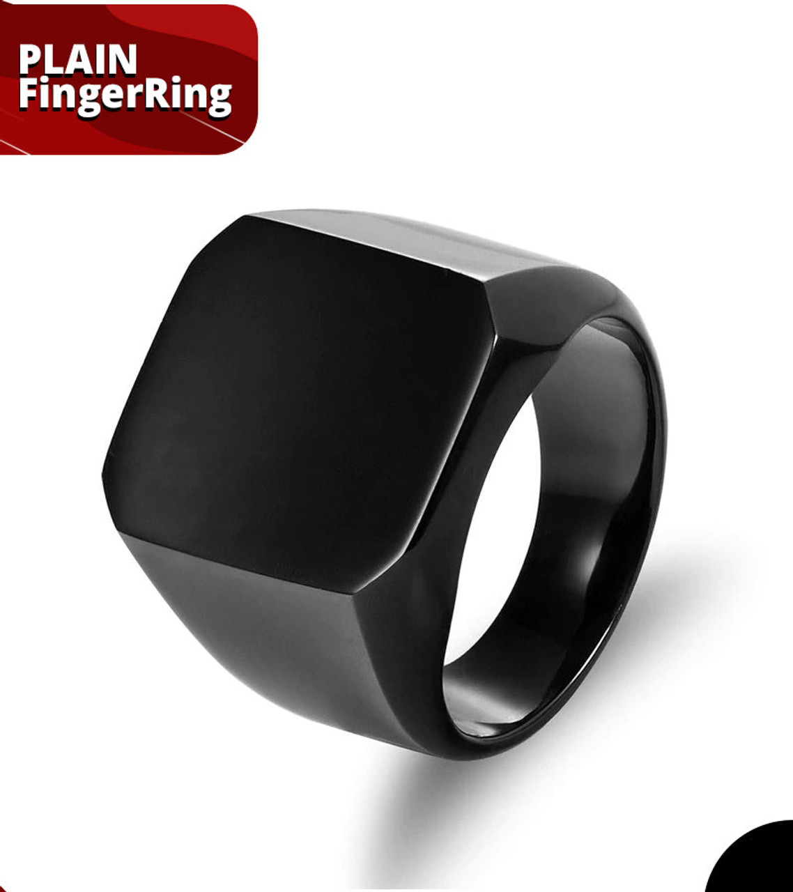 Attractive Louis Vuitton Titanium Stainless Steel Black Ring