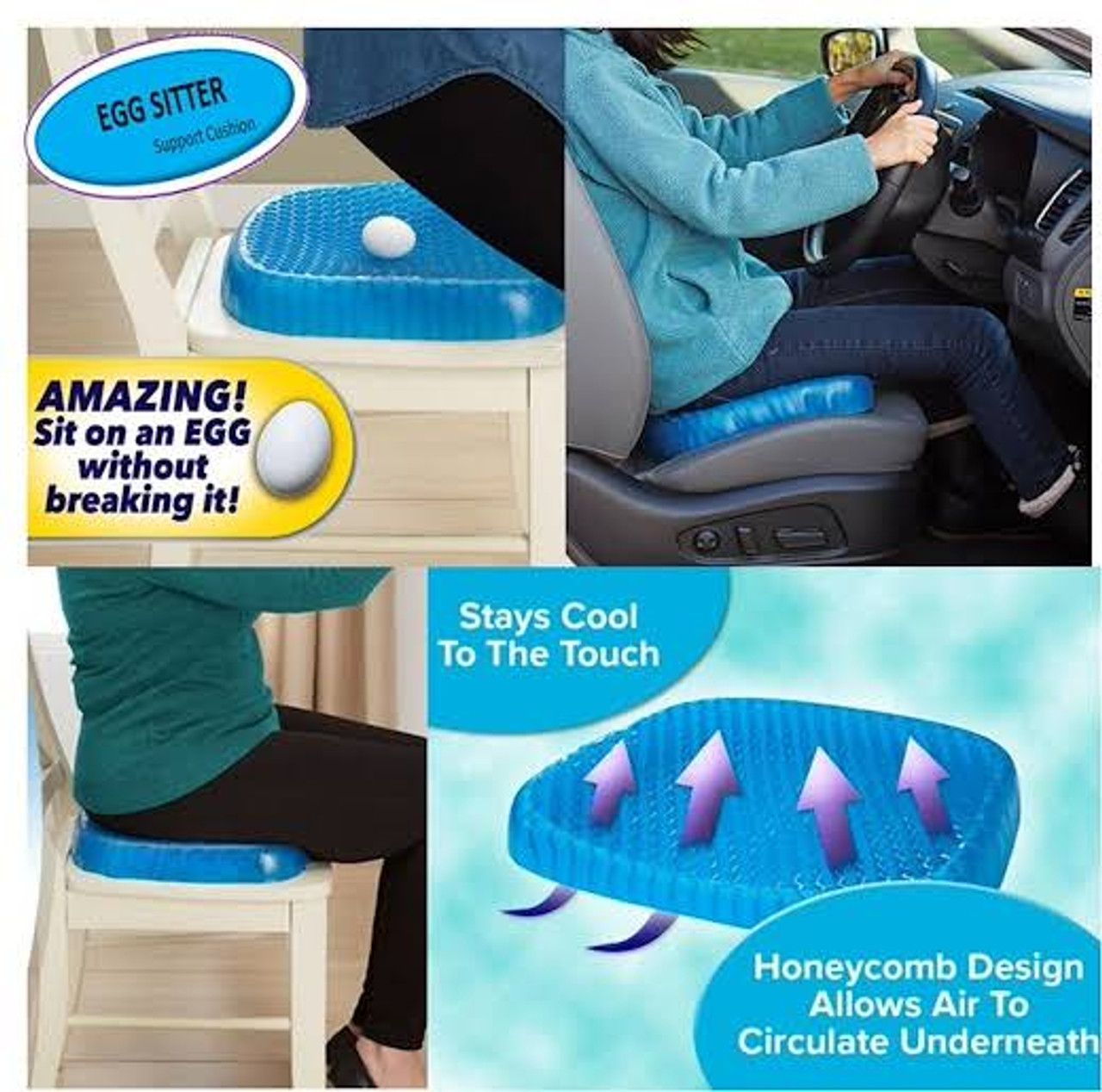 Multifunctional silicone egg cushion honeycomb gel car seat