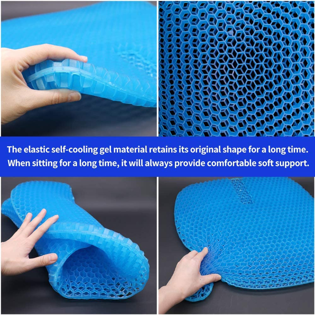 (Net) Silicone Gel Egg Sitter Cushion Seat Flex Pillow Soft Breathable  Honeycomb Cushion Back Support Sit with Non-Slip Cover for