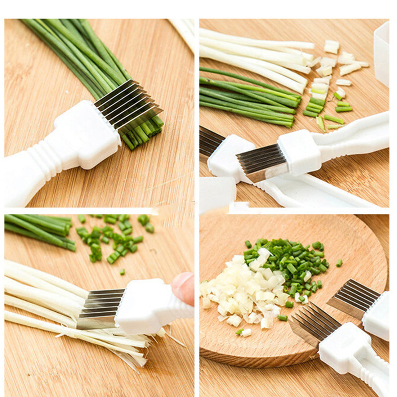 1pc Stainless Steel Plum Blossom Shaped Scallion Cutter, Ultra