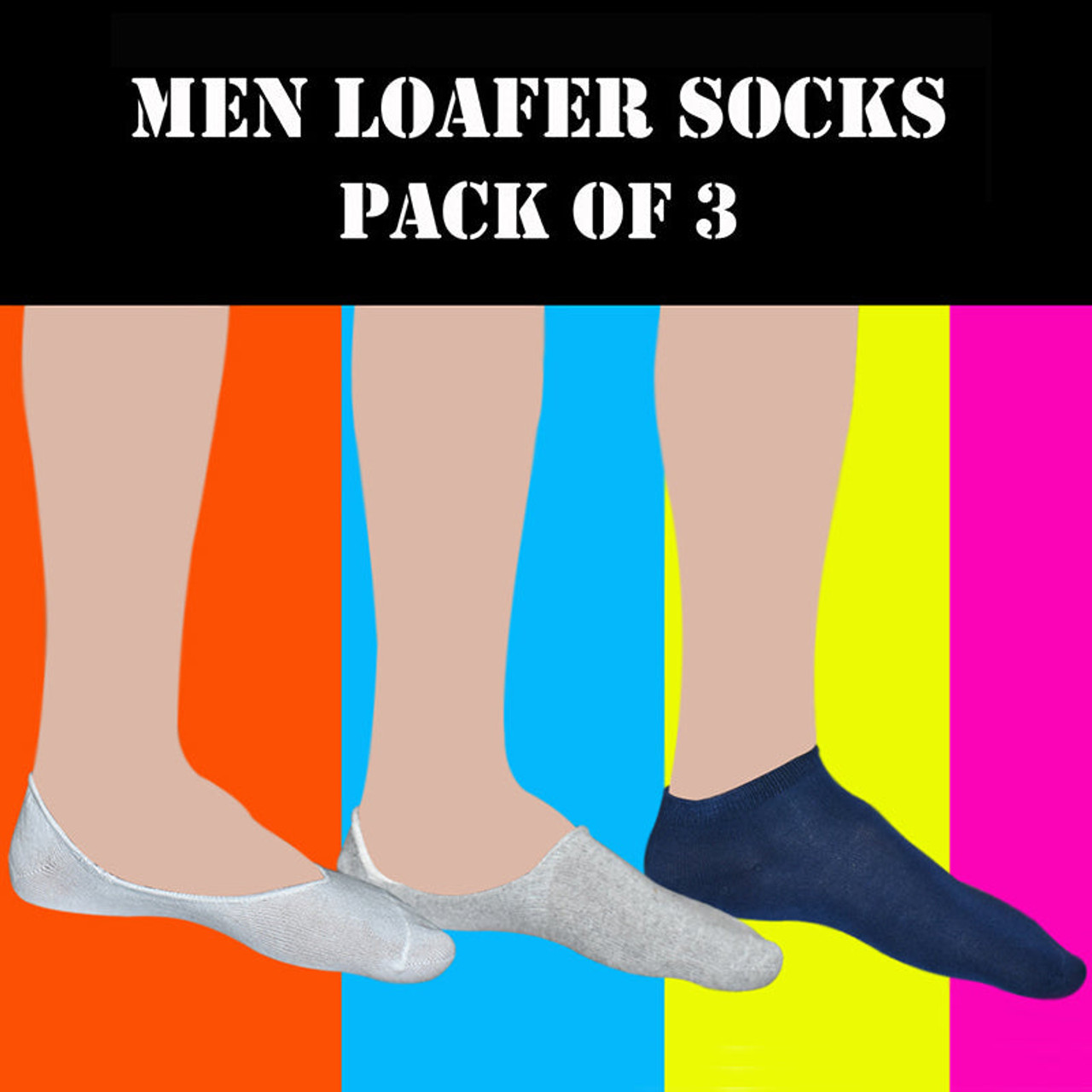 Buy Online Men Loafer Socks - Pack of 3 at