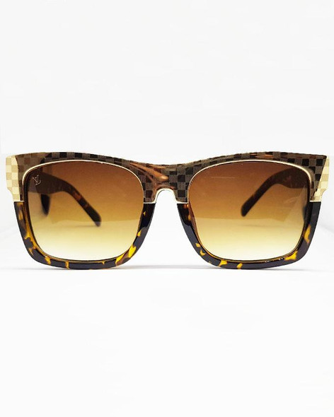 Checkered Golden Frame Sunglasses