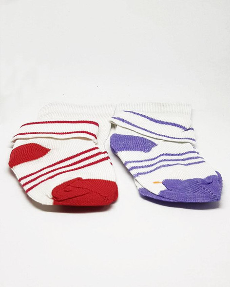 Baby Toddlers Socks Red and Purple - Pack of 2 - Hiffey