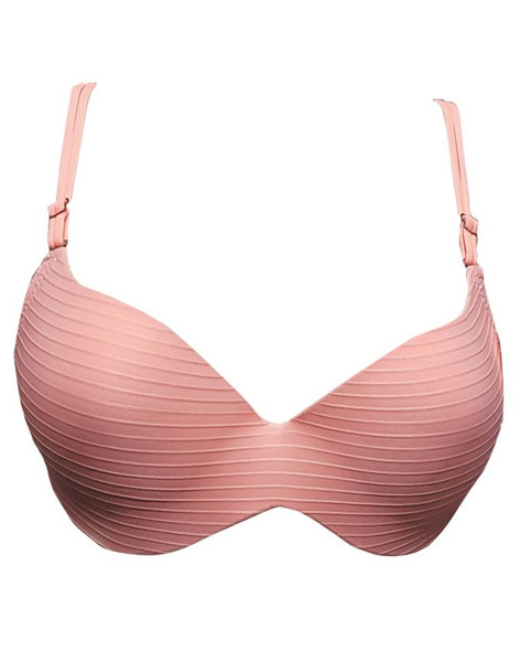 Double Strip Bra Padded Wired Fancy Bra-Peach at Hiffey .pk