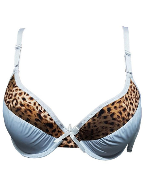 Padded Bra Wired Special spot leopard print- White at Hiffey .pk