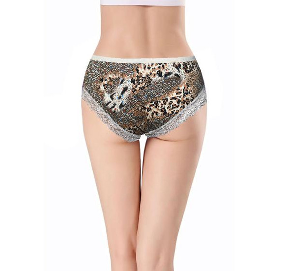 Ladies Lace Printed Fancy Panties - Beige - Hiffey