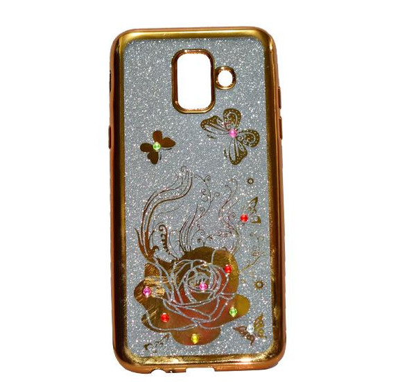 Samsung A6 - Premium Quality Glitter Mobile Cover - Golden