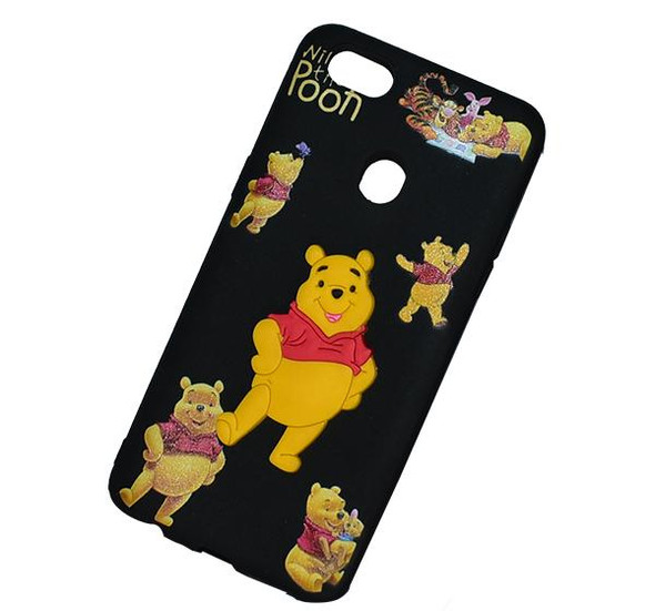 Oppo F7 - Pooh Bear Mobile Back Cover - Black - Hiffey