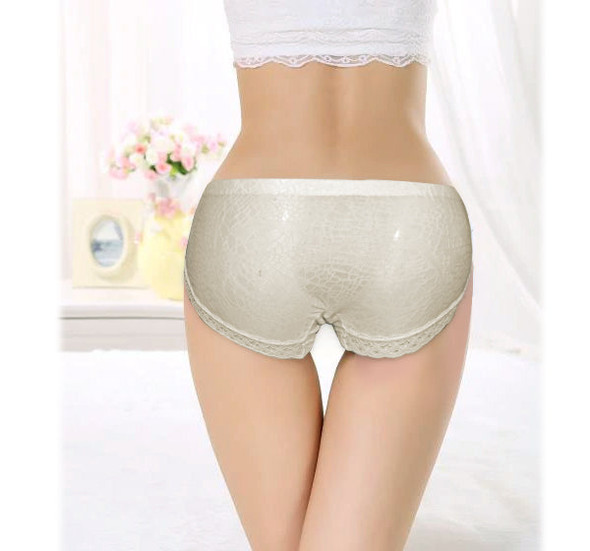 White Pure Cotton Soft Transparent Lingerie Panty for Ladies - Hiffey