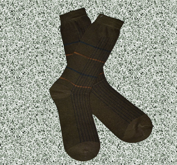Total Premium Cotton Socks For Men - Brown - Hiffey