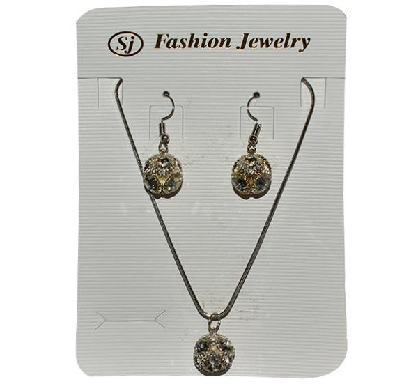 Round Cubic Jewellery Set For Girls - Silver at Hiffey .pk