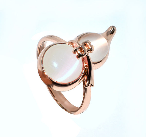 White Twin Stones Ring For Girls - Golden at Hiffey .pk