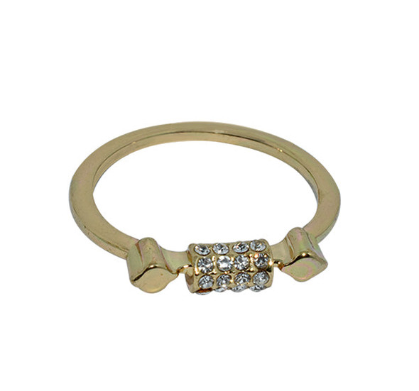 Women Ring With Tiny Silver Stone - Golden at Hiffey .pk