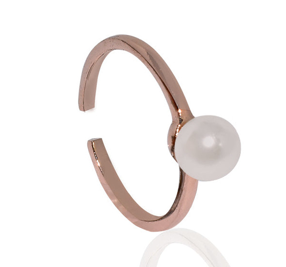 White Pearl Ring For Girls - Golden at Hiffey .pk