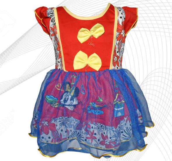 Minnie Mouse Printed Frock For Baby Girl - Red at Hiffey .pk