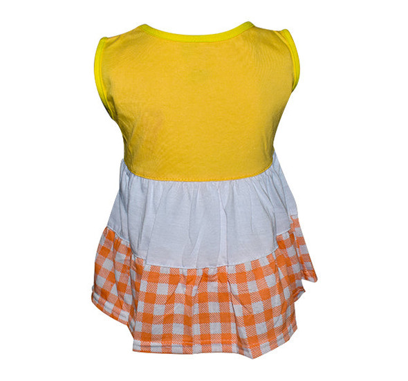 Bee Embroidery Frock For Baby Girl - Yellow - Hiffey