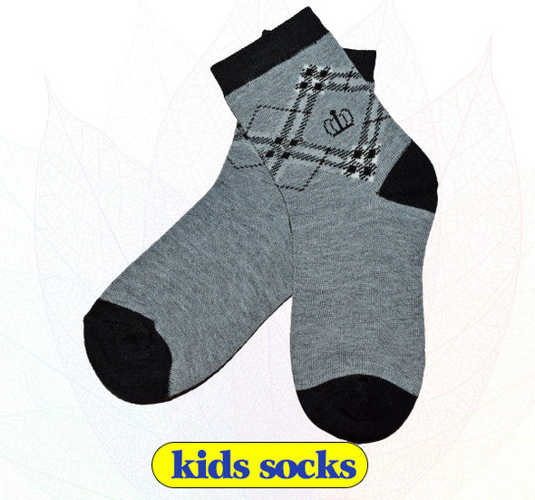 Grey Black Kids Socks - Hiffey