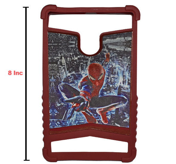 Spiderman 8 Inch Simple Tablet Back Cover - Maroon - Hiffey